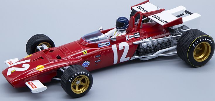 Available To Order – Ferrari 312B 1970 Winner GP Austria #12 Jacky Ickx w/Driver Figure 1:18 (TEC 1864B)