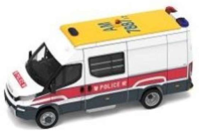 Available To Order – Iveco Daily Police TSD White/Red/Yellow 1:76 Tiny City Model (TNY 64354)