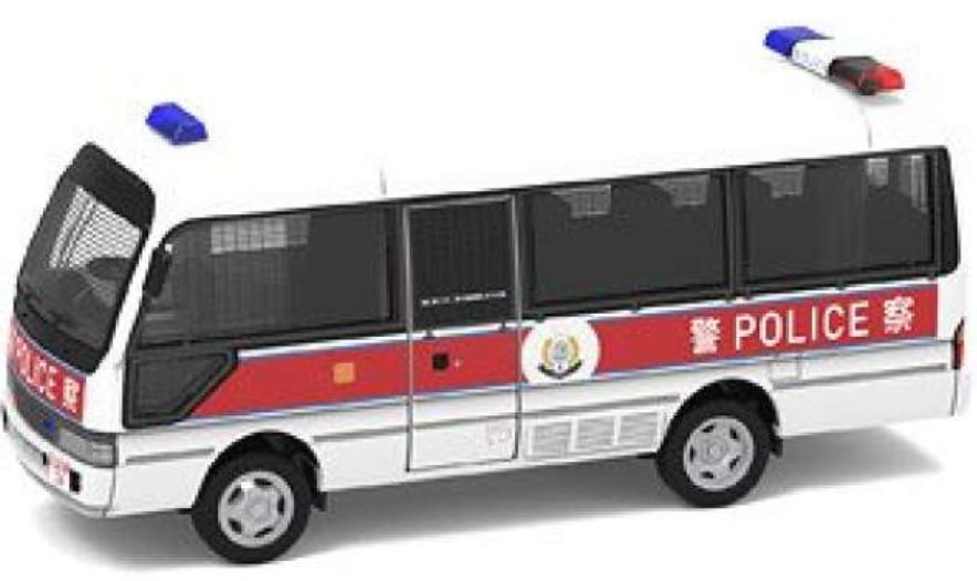 Available To Order – Toyota Coaster Police PTU White/Red 1:76 Tiny City Model (TNY 65052)