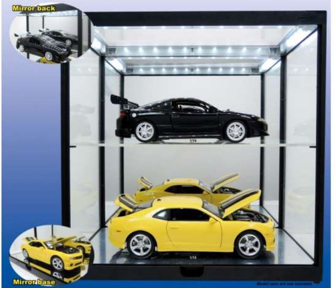 Available To Order – Double Led Lit Showcase Holds 2 x 1/18th Black 1:18 (TRN 187820K)