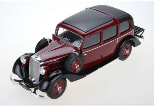 Available To Order – Mercedes 260D Pullman Landaulet 1936 Closed Burgundy + Black Interior 1:18 Triple 9 Model (TRN R1800102)