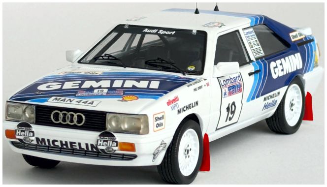 Available To Order – Audi Coupe Quattro 6th RAC Rally 1987 David Llewellin/Phil Short 1:43 (TRO DSN272)
