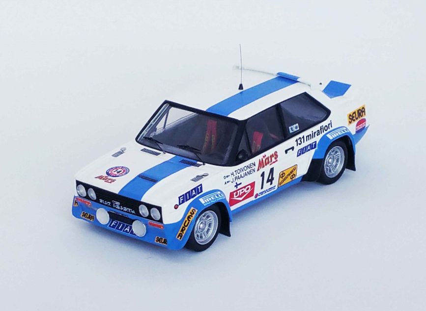 Available To Order – Fiat 131 Abarth 1000 Lakes Rally 1979 #14 Henri Toivonen / Juha Paajanen 1:43 (TRO RRFI06)