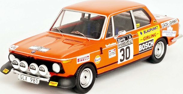 Available To Order – BMW 2002 16th (1st Group 1) RAC Rally 1973 Bror Danielsson/Ulf Sundberg 1:43 (TRO RRUK74)