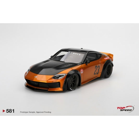 THIS ITEM IS AVAILABLE TO ORDER FROM OUR SUPPLIER - 1:18 TOP SPEED TS0581 NISSAN Z LB NATION WORKS LB GOLD
