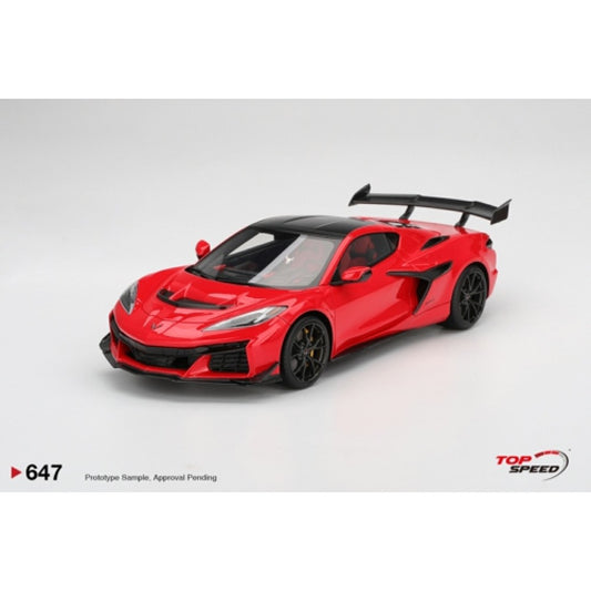 Pre-Order - 1:18 TOP SPEED Chevrolet Corvette ZR1 Torch Red TS0647 Stocks Due Mar / Apr 2026