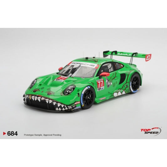 PRE ORDER STOCKS DUE FEBRUARY / MARCH 2026 1:18 TOP SPEED TS0684 PORSCHE 911 GT3 R (992) NO.77 AO RACING 2025 IMSA SEBRING 12 HRS CLASS WINNER
