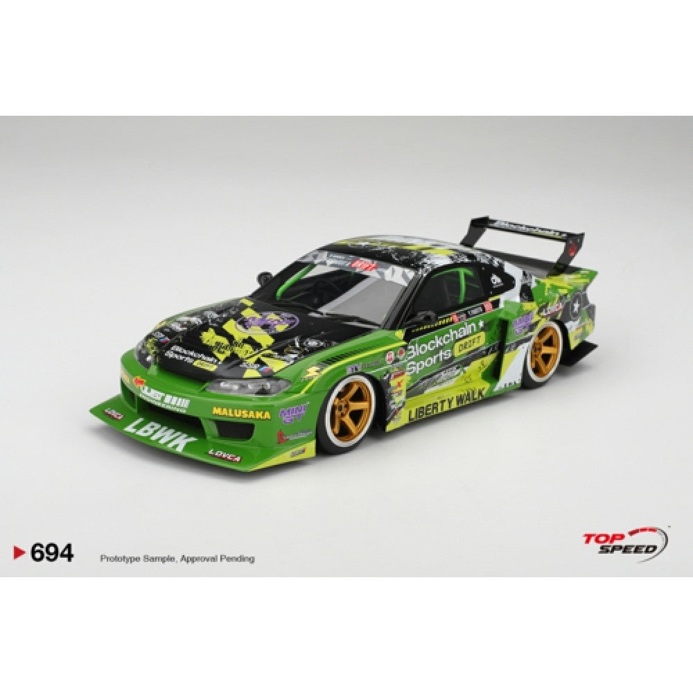 Available To Order – TS0694 - 1:18 Nissan LB-SUPER Silhouette S15 Silvia No.555 V2 2024 Formula Drift Japan Top Speed Model (TS0694)