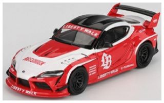 Available To Order – LB Works Toyota GR Supra Red/White (LHD) Blister Packaging 1:64 (TSM MGT01103-BL)