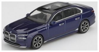 Available To Order – BMW I7 XDRIVE60 Tanzanite Blue Metallic (RHD) 1:64 (TSM MGT01111-R)