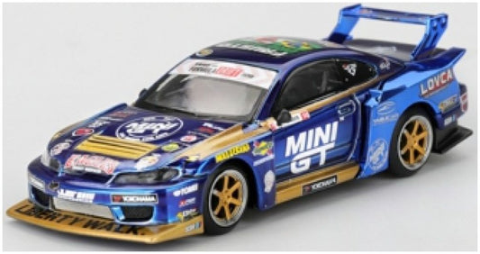 Available To Order – Nissan LB-Super Silhouette S15 Silvia #555 Mini GT Liberty Walk 2025 (RHD) Blister 1:64 (TSM MGT01157-BL)