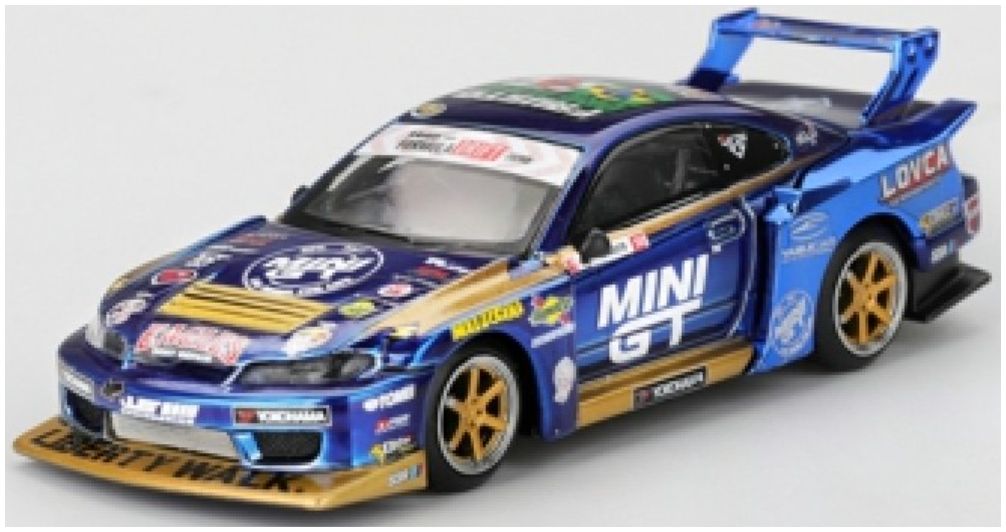 Available To Order – Nissan LB-Super Silhouette S15 Silvia #555 Mini GT Liberty Walk 2025 Drift (RHD) 1:64 (TSM MGT01157-R)