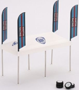 Paddock Service Tent Set Martini Racing 1:64 Mini GT Model