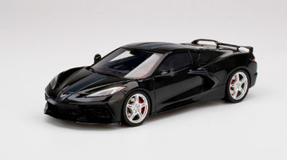 Chevrolet Corvette Stingray 2020 Black with Midnight Grey Stripe 1:18 – diecast model