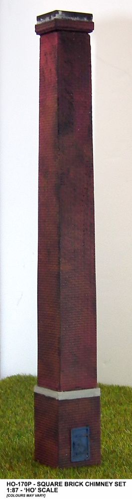 Brick chimney 1 complete (Square) HO – diecast model