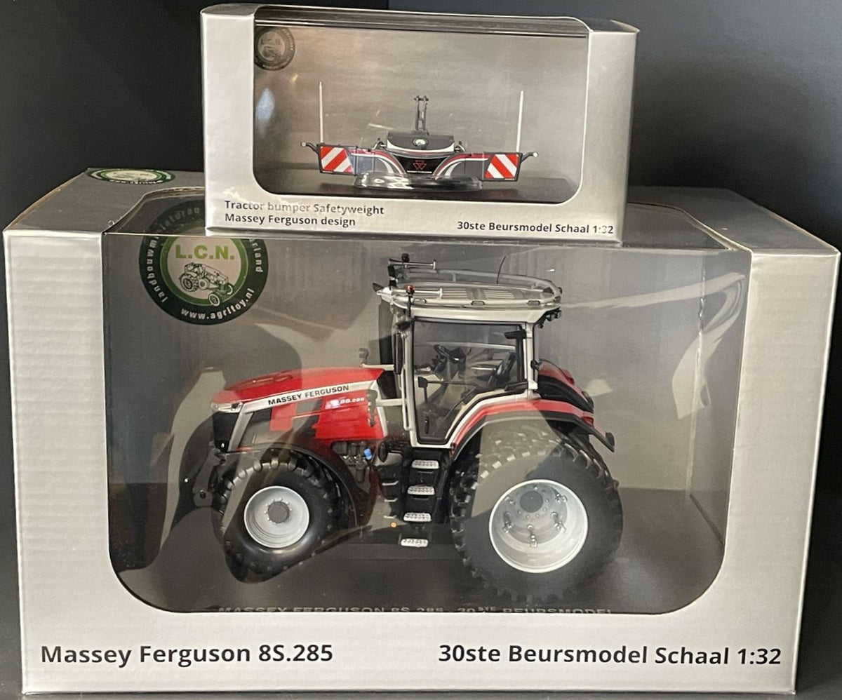 2pc Set - Massey Ferguson 8S.285 + Bumper Weight - L.C.N Show Model Limited Edition 1:32