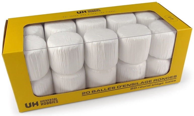 Pack of 20 Round Silage Bales White 1:32 Universal Hobbies Model
