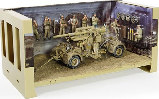 German Krupp Flak 36 w/Flak Rohr 18 Gun Barrel + sd. 202 Tow Vehicle EL Alamein 1:32 – diecast model