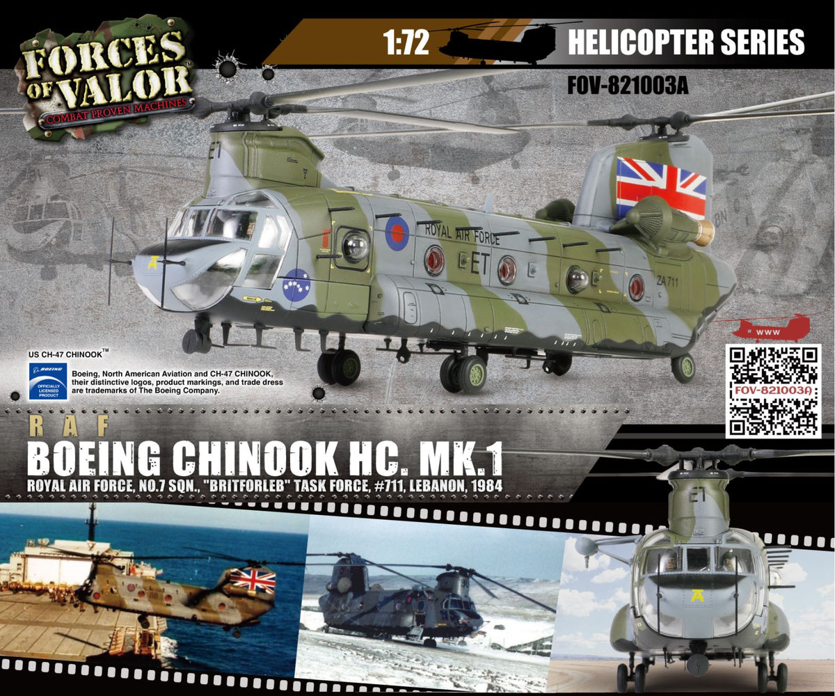 Chinook RAF 7th Squadron Lebanon 1984 1:72 Forces Of Valor Model