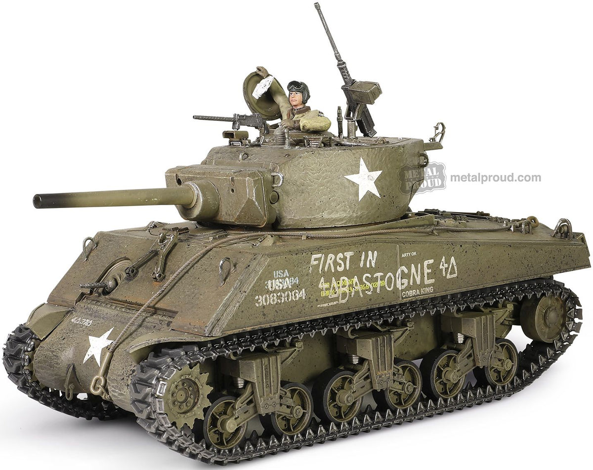 Sherman M4A3E2 (75) U.S. Medium Tank Jumbo Cobra King' 1st in Bastogne G.Smith 1944 1:32 – diecast model