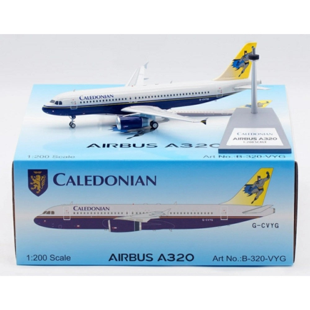 Available to Order – Caledonian Airways Airbus A320-231 G-CVYG (batman Tail) with Stand Ltd 120pcs 1:200 Wb Models Model (WB320VYG)