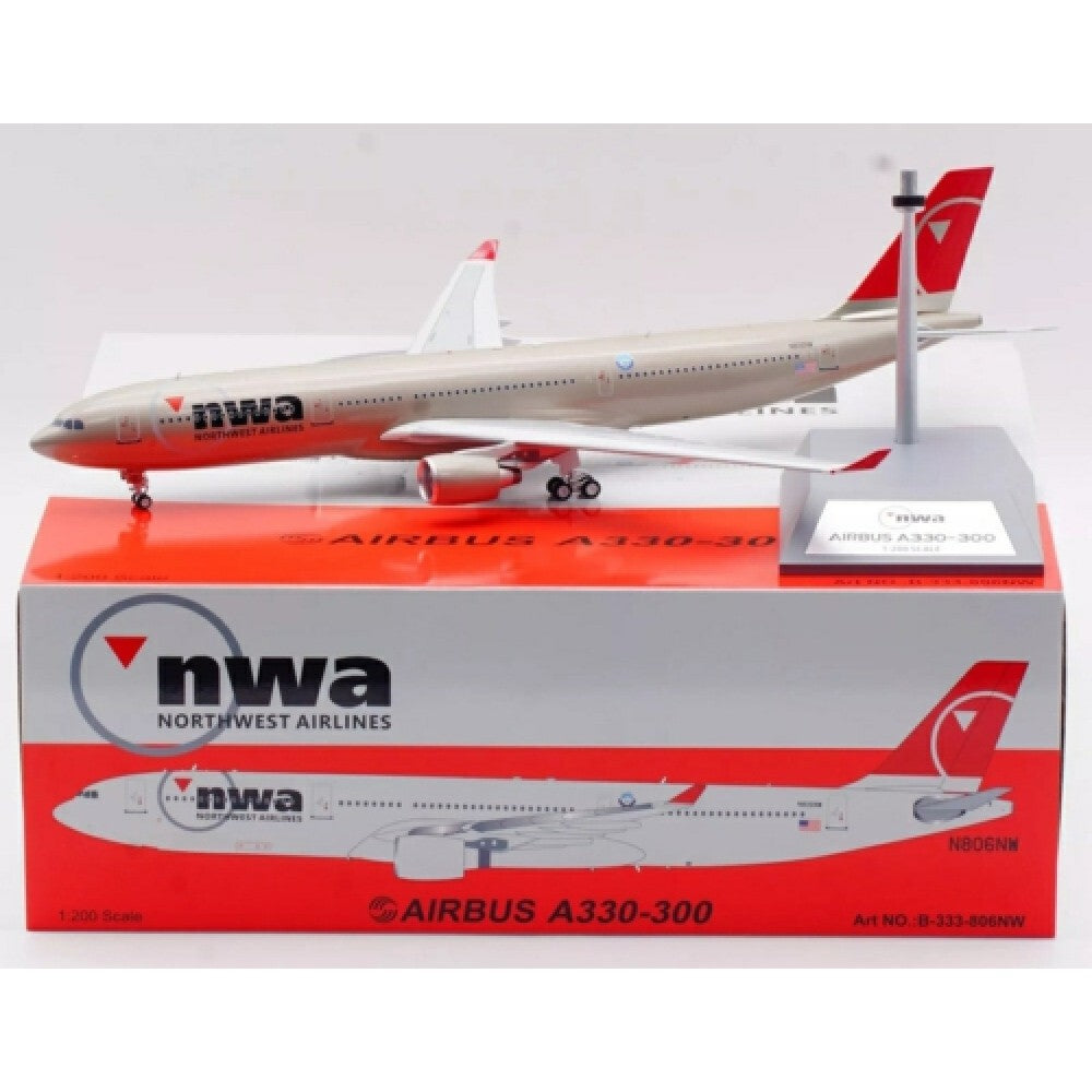 THIS ITEM IS AVAILABLE TO ORDER FROM OUR SUPPLIER - 1:200 WB MODELS WB333806NW NORTHWEST AIRLINES AIRBUS A330-323 N806NW WITH STAND