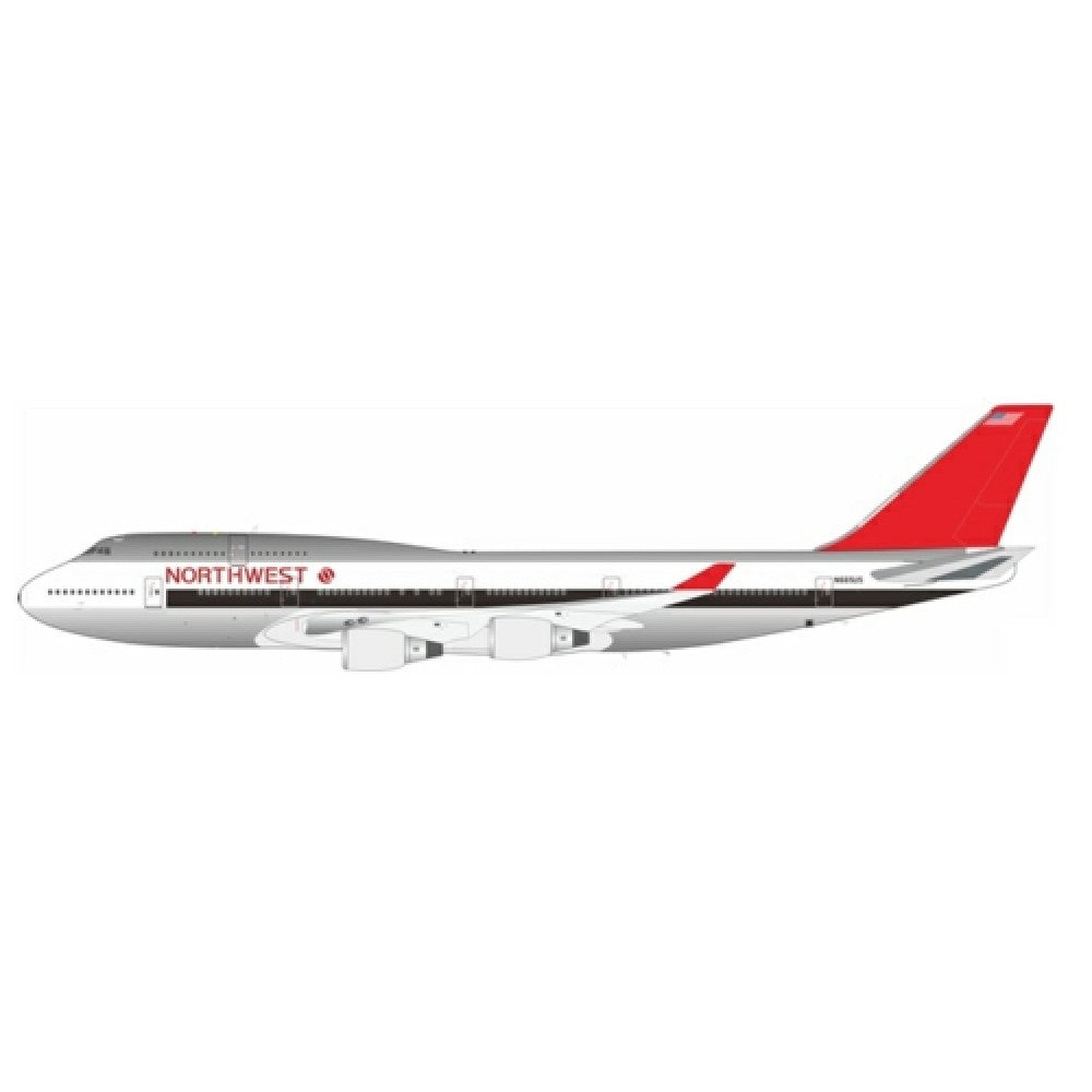 THIS ITEM IS AVAILABLE TO ORDER FROM OUR SUPPLIER - 1:200 WB MODELS WB744665P NORTHWEST AIRLINES BOEING 747-451 N665US POLISHED WITH STAND