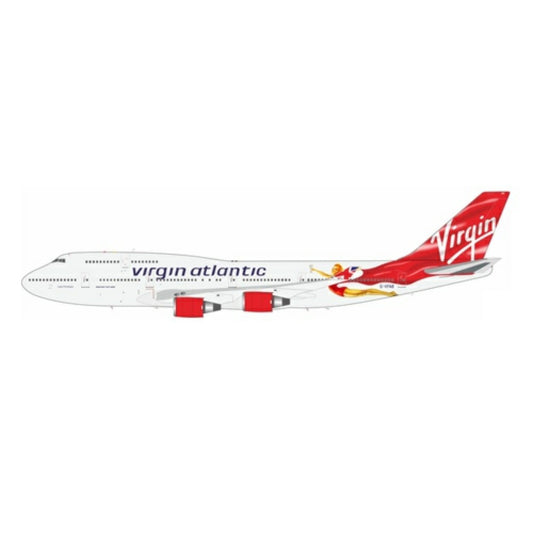 THIS ITEM IS AVAILABLE TO ORDER FROM OUR SUPPLIER - 1:200 WB MODELS WB744VRFAB VIRGIN ATLANTIC AIRWAYS BOEING 747-4Q8 G-VFAB WITH STAND