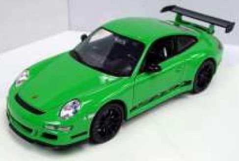 Available To Order – Porsche 911 (997) GT3 RS Coupe - Green (Black Wheels) (1:18) 1:18 Welly Model (WEL 18015G)