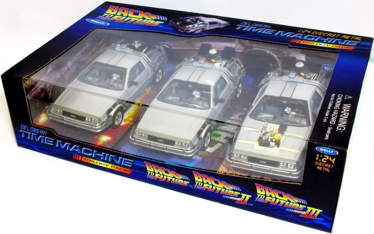 Available To Order – Back to the Future Trilogy set Delorean 3pc Set 1:24 (WEL 224003)