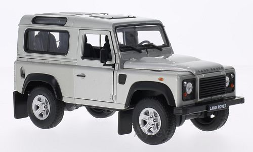 Available To Order – Land Rover Defender - Silver 1:24 Welly Model (WEL 22498S)