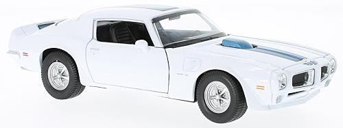 Available to Order – Pontiac Firebird Trans Am White/Blue Stripe 1972 1:24 (WEL 24075W)