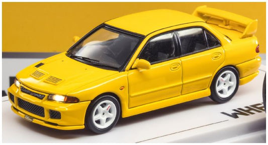 Available to Order – Mitsubishi Evo 3 Yellow Light-up 1:64 Whelart Model (WHE 003A)