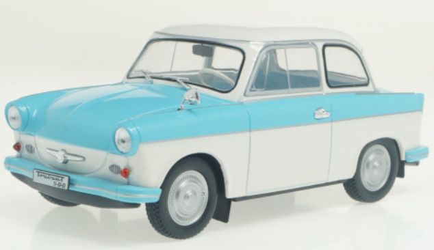 Available to Order – Trabant P 50 White/Blue 1:24 (WHI 124091)