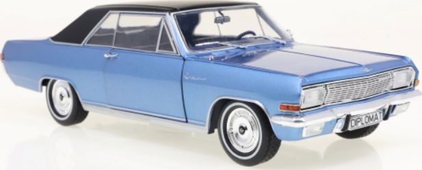 Available to Order – Opel Diplomat A V8 Coupe Metallic Blue/ Black 1965 1:24 (WHI 124137)