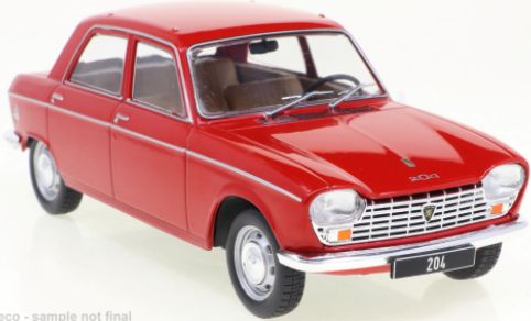 Available To Order – Peugeot 204 Red 1968 1:24 Whitebox Model (WHI 124181)