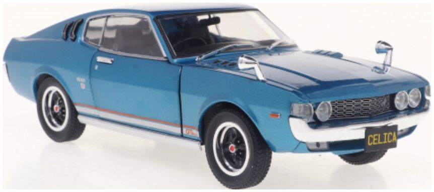 Available To Order – Toyota Celica LB 2000 GT Turquoise Metallic 1973 1:24 Whitebox Model (WHI 124240)