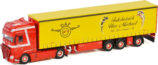 Available To Order – DAF Xf Super Space Cab My2017 4x2 Curtain Trailer 'michael Fuhrbetrieb' 1:50 WSI Models Model (WSI 01-3298)