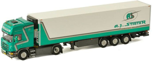 Available to Order – Scania R4 Topline 4x2 Reefer Trailer 3 Axle 'a.j. Stigter Transport' 1:50 WSI Models Model (WSI 01-3364)