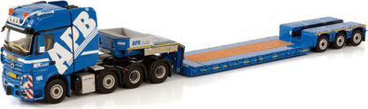 Available To Order – Mercedes Benz Actros MP4 SLT Giga Space 8x4 Lowloader 'APB Plzen' 1:50 (WSI 01-3799)