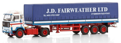 Available To Order – Volvo F89 4x2 Classic Curtainsider Trailer 3 Axle Fairweather 1:50 (WSI 01-4323)
