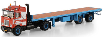 Available To Order – Mack F700 4x2 Classic Flatbed Trailer 2 Axle van der Meijden 1:50 (WSI 01-4408)