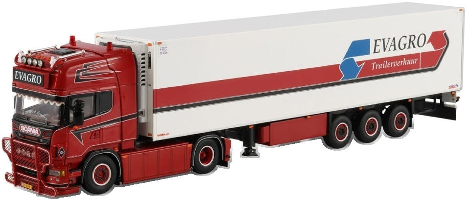 Available To Order – Scania R6 Topline 4x2 Reefer Trailer 3 Axle Evagro 1:50 (WSI 01-4996)