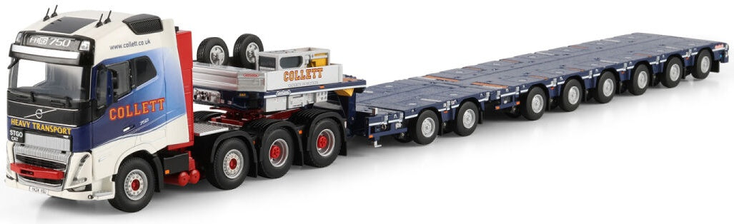 Available To Order – Volvo FH5 Globetrotter 8x4 Manoovr w/2 Axle Dolly 6 Axle Collett 1:50 (WSI 01-5175)