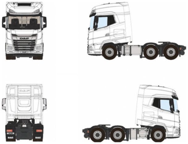 Available To Order – DAF XG+ MY25 6x2 Twinsteer White Line 1:50 WSI Models Model (WSI 03-2064)