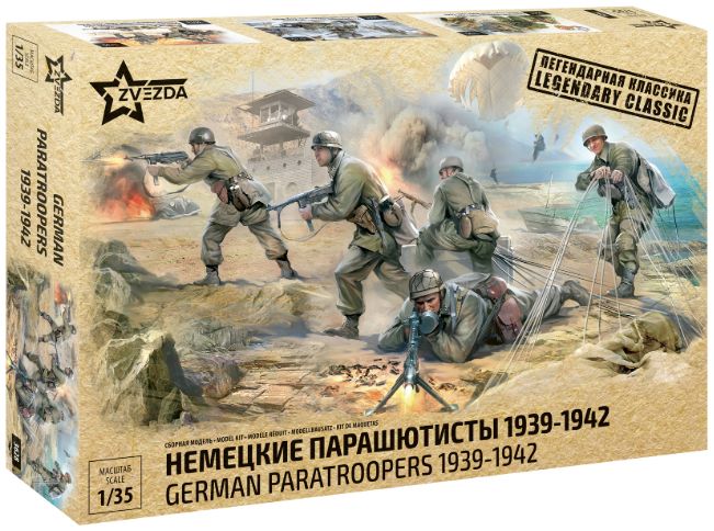 Available To Order – German Paratroopers 1939-1942 1:35 Zvezda Model (ZVE 3628)