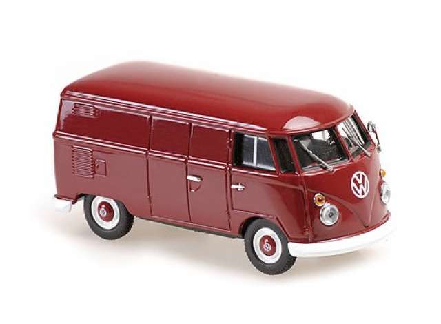 Available To Order – 1963 Volkswagen T1 Kastenwagen, Dark Red 1:43 Maxichamps Model (MC940052201)