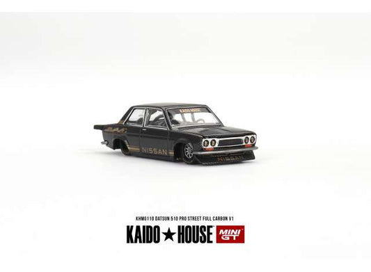 1:64 MINI GT MGTKHMG110 KAIDO HOUSE DATSUN 510 PRO STREET FULL CARBON V1, BLACK