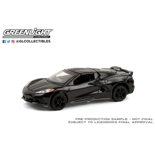 1/64 GREENLIGHT 28050-F BLACK BANDIT SERIES 24 2020 CHEVROLET CORVETTE C8 STINGRAY