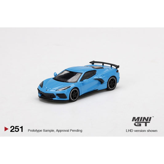 1:64 MINI GT MGT00251-R CHEVROLET CORVETTE STINGRAY 2020 RAPID BLUE (RHD)